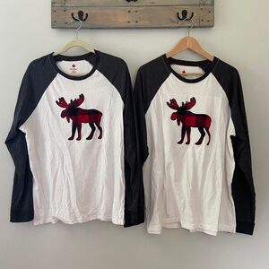 Men's Canadiana PJ set (comes with 2 tops), Red/Black/white Colours, Size L/G